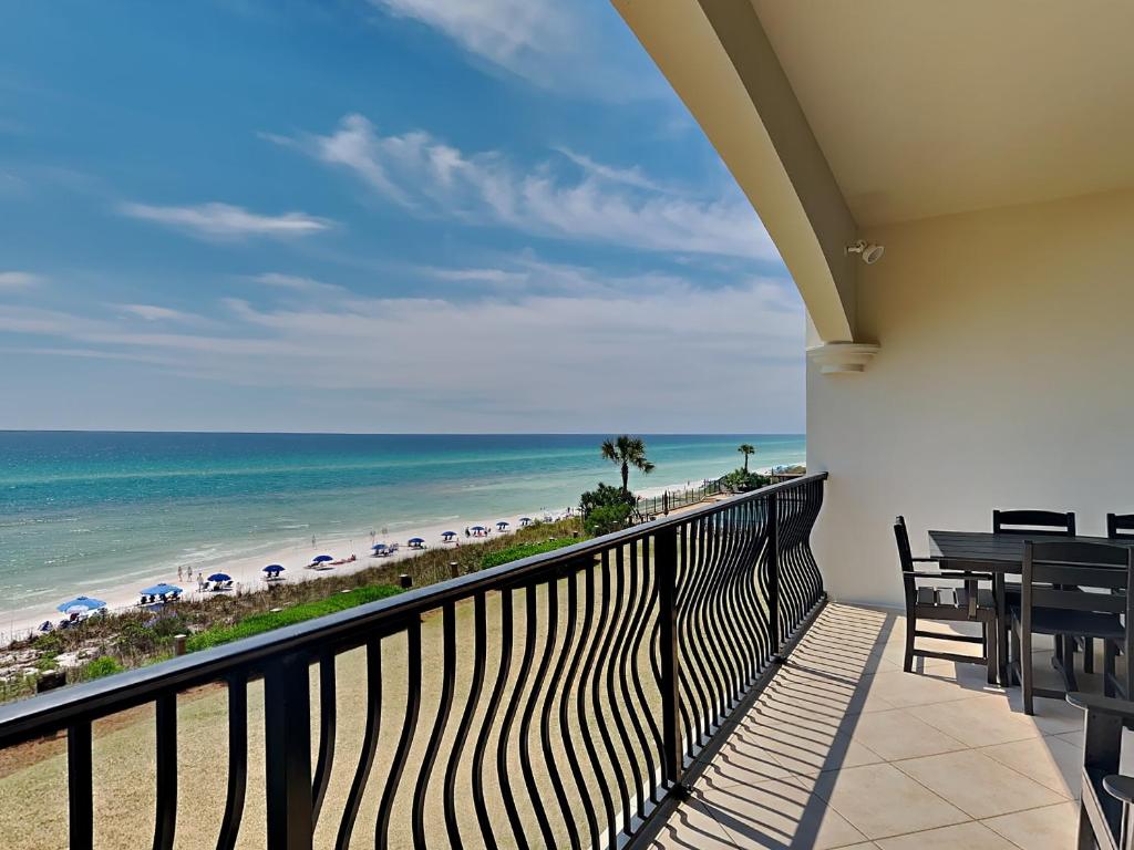 a balcony with a view of the beach at Adagio #203A in Santa Rosa Beach