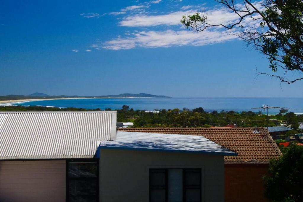 a view of the ocean from a house at Bellevue Holiday House Crescent Head in Crescent Head