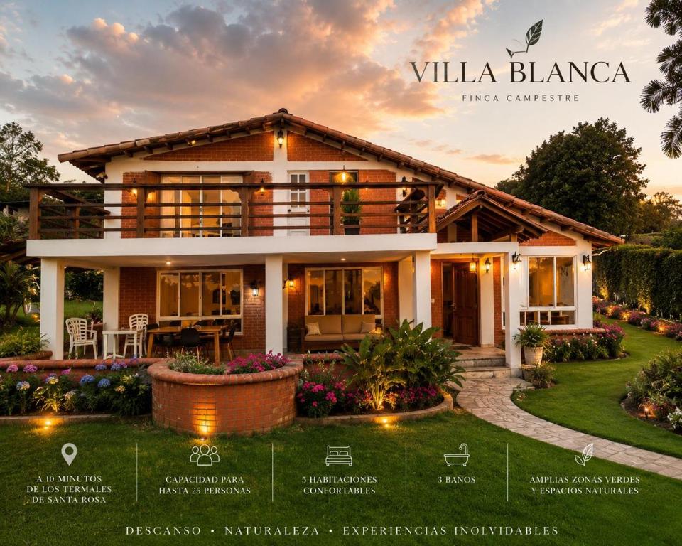 a rendering of a villa blanca at Santa Rosa de cabal Finca villa Blanca in Termales