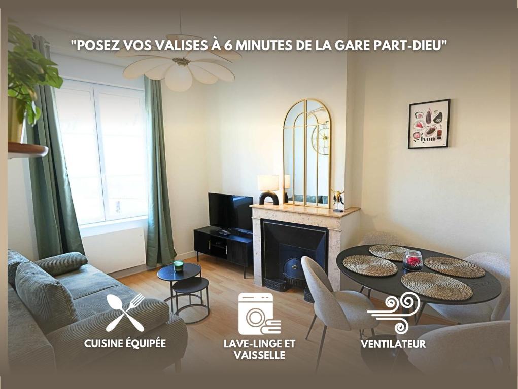 Appartement Cosy et Design - PartDieu, Métros, Lave-Linge