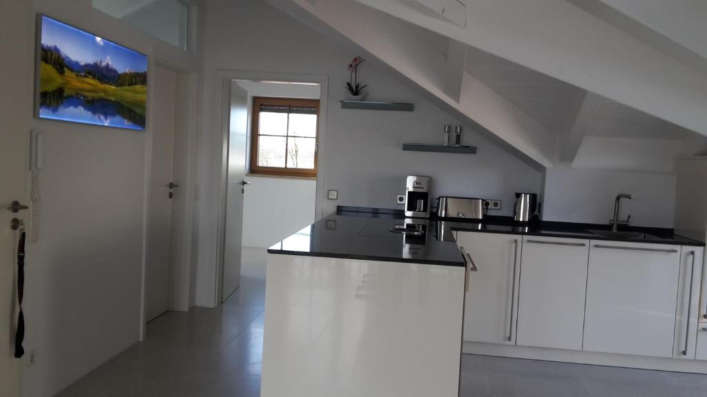 Kuchyň nebo kuchyňský kout v ubytování Ferienwohnung Siglreitmaier