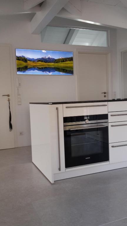 Kuchyň nebo kuchyňský kout v ubytování Ferienwohnung Siglreitmaier
