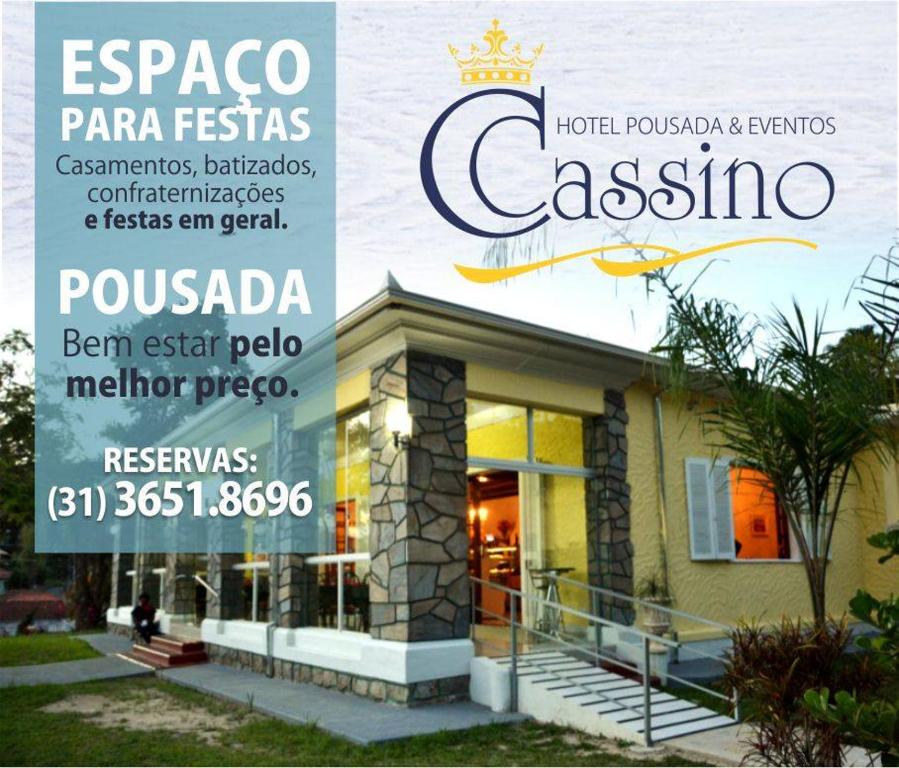 a flyer for a villa with a house at Hotel pousada & Eventos Cassino in Caeté