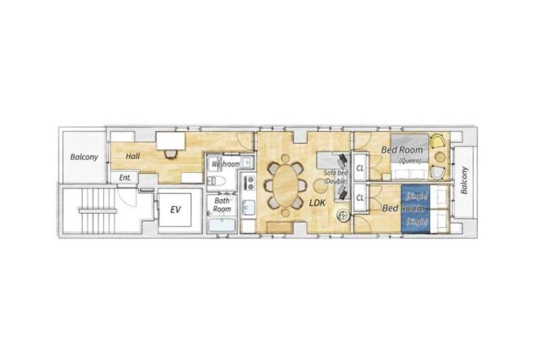 SkyTreeView 3BR Family Stay 2LDK 61sqm NearAsakusa