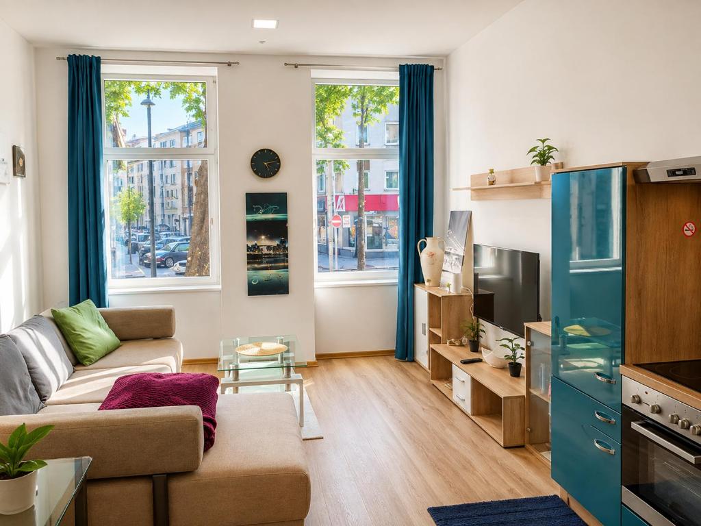 Gutbau com, Whole Apartment 4u, Self-Check-in, Top-Location, Underground & Shops under window, 3-5min Walking to Swimming & footbal Stadion, Wake-up in sunshine