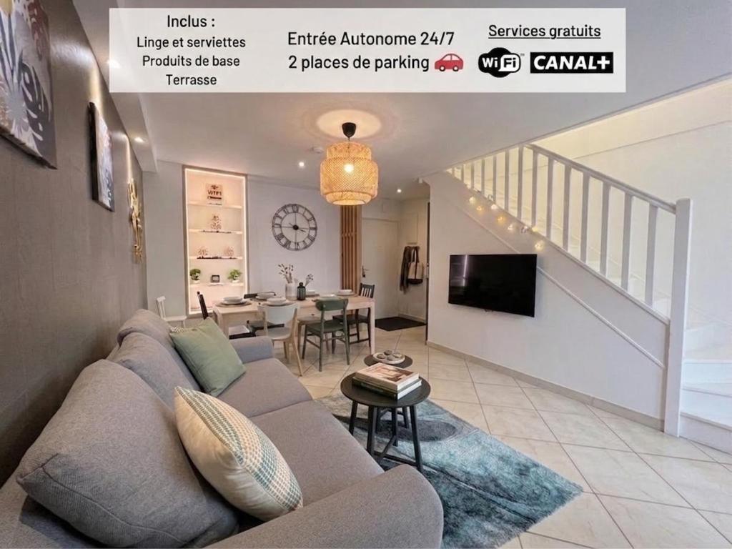 Duplex T3 Moderne au Metro - Clim & Parking Privé