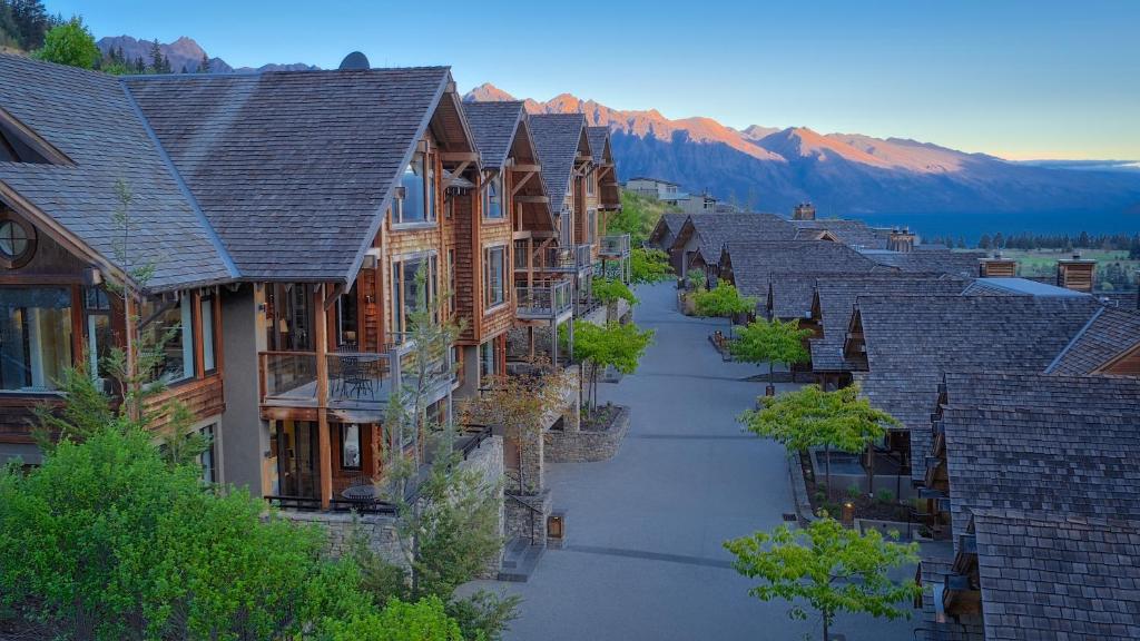 an aerial view of a row of houses at Commonage Villas by Staysouth in Queenstown