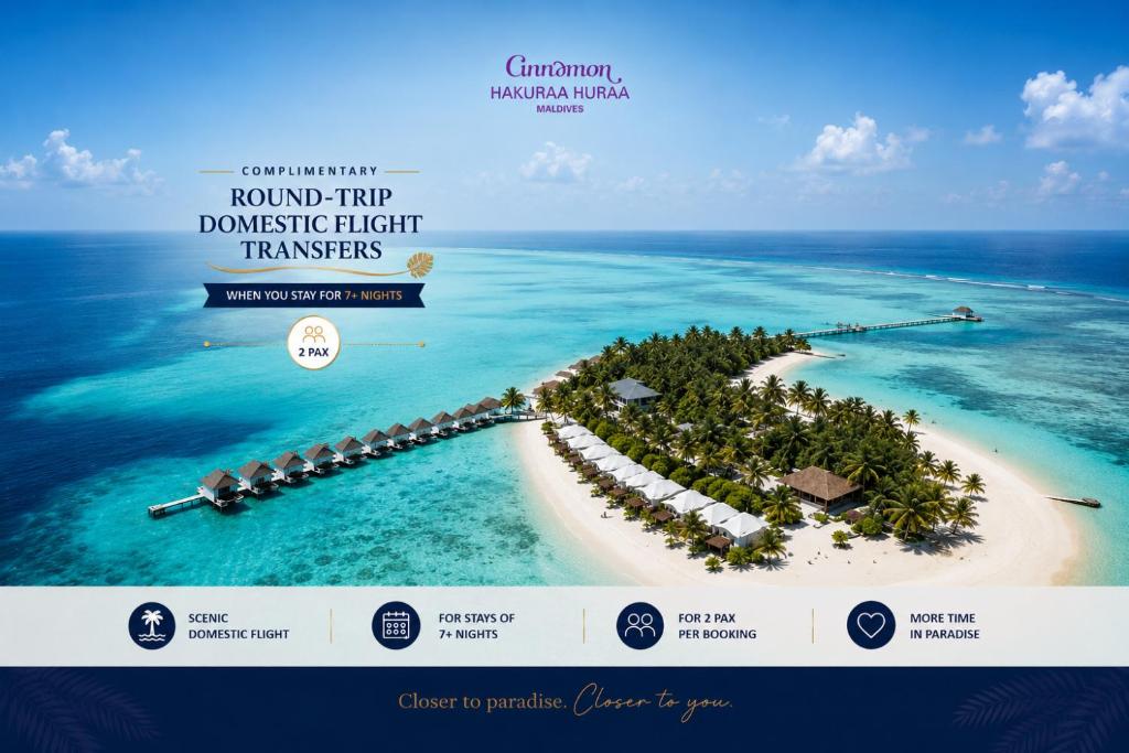 Cinnamon Hakuraa Huraa Maldives - All Inclusive - Adults Only - Complimentary Domestic Flight Return for 2 pax on 7 nights or more stays valid to 31 Oct 2027 - View 1