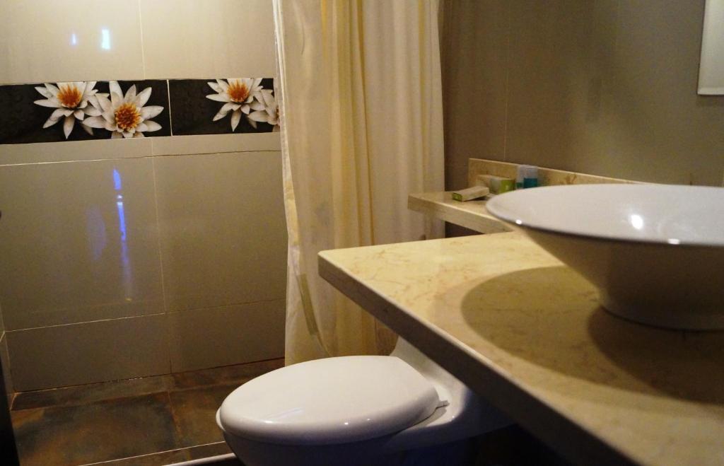 Koupelna v ubytování Hotel Estación Primavera Sisga