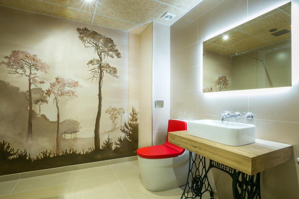 Koupelna v ubytování Hotel Montmar