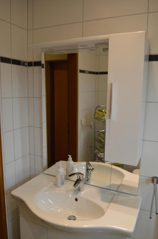 Koupelna v ubytování Gästehaus Maria
