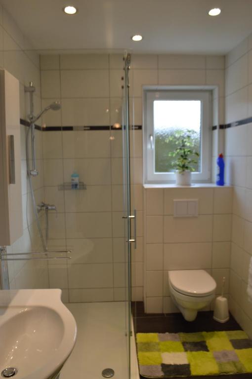 Koupelna v ubytování Gästehaus Maria