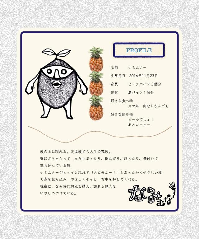 a cartoon illustration of aruit with a pineapple at Minshuku Namisou in Iriomote