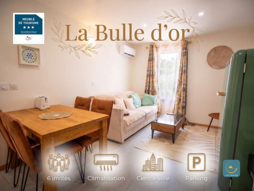 La Bulle d'Or T3, train station, parking, whirlpool and air conditioning