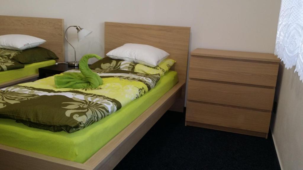 Postel nebo postele na pokoji v ubytování Ubytování Němčičky
