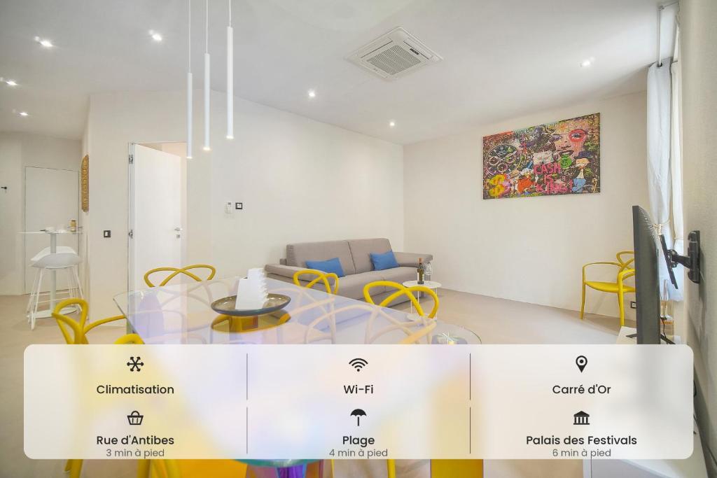Moderne 2 chambres, CARRE D'OR- COEUR DE CANNES A2B194