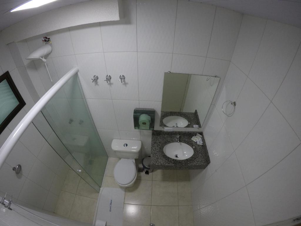Koupelna v ubytování Hotel Dove