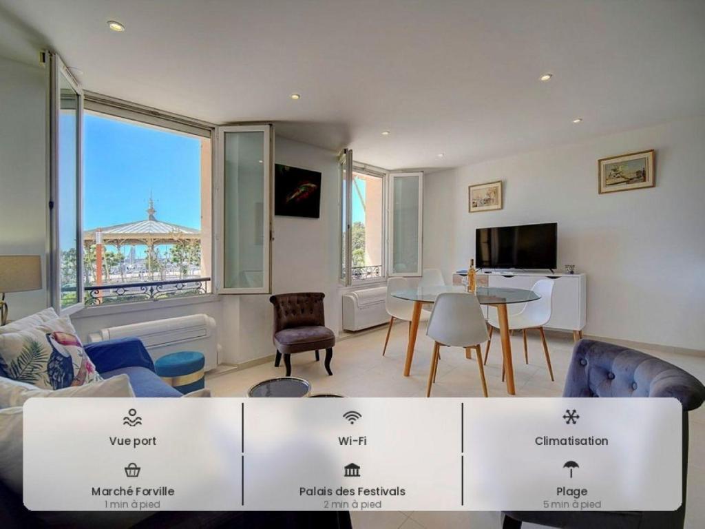 Chic 2 chambres vue PORT, FELIX FAURE-COEUR DE CANNES A2B218