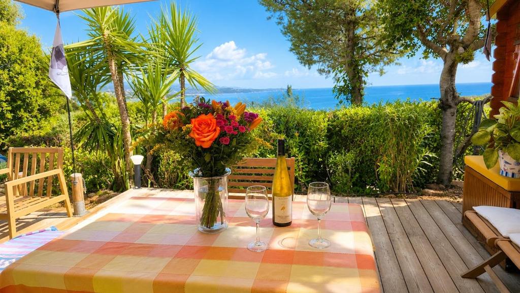 charmant chalet studio, climatisé , vue mer avec grande terrasse
