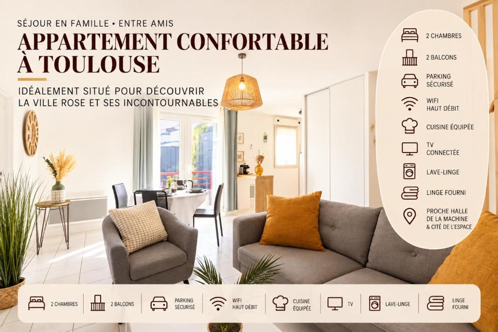 L'envolée - Appartement entier avec Balcon & Parking privé - SoCozy