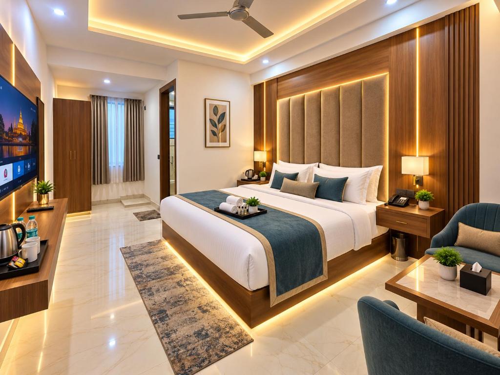 تصویر اتاق‌های Flyway Hotel Elysian Near IGI Airport Delhi - Free Airport Pickup & Drop - تصویر ۲