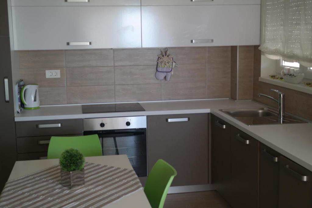 Kuchyň nebo kuchyňský kout v ubytování Apartment Toth - Rtina Benići