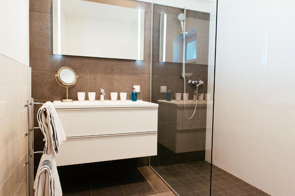 Koupelna v ubytování Aparthotel Heuberger