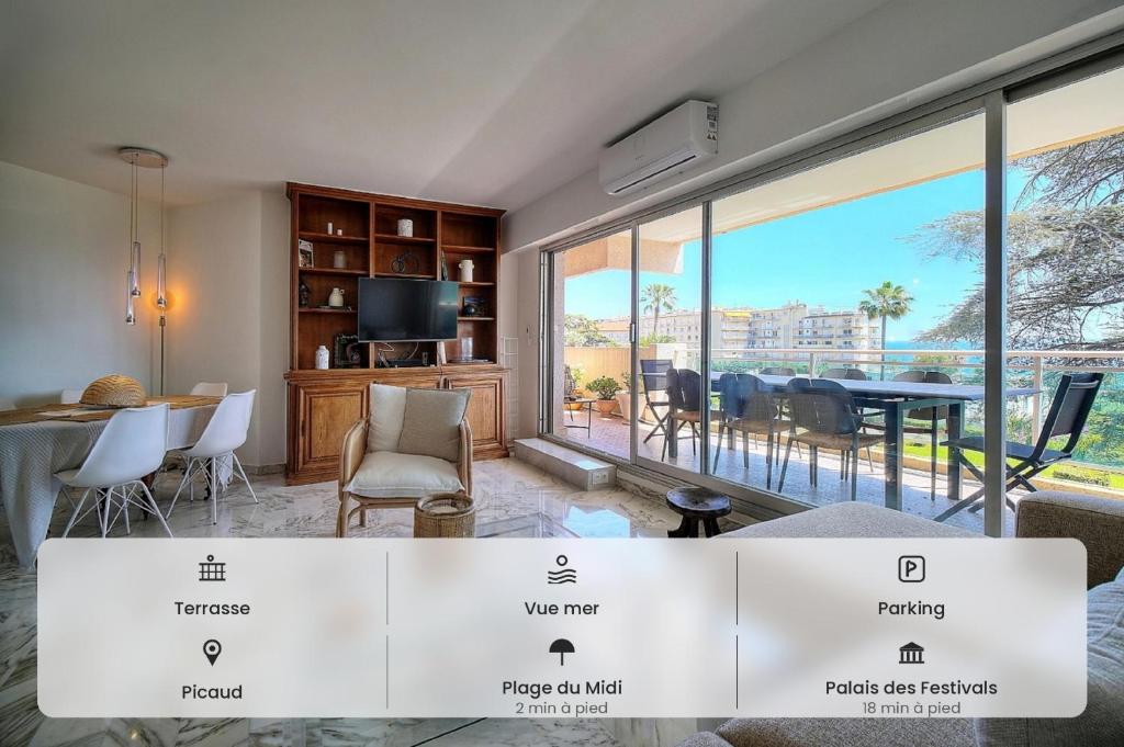 Somptueux 2 chambres vue MER, TERRASSE, PARKING A2B232