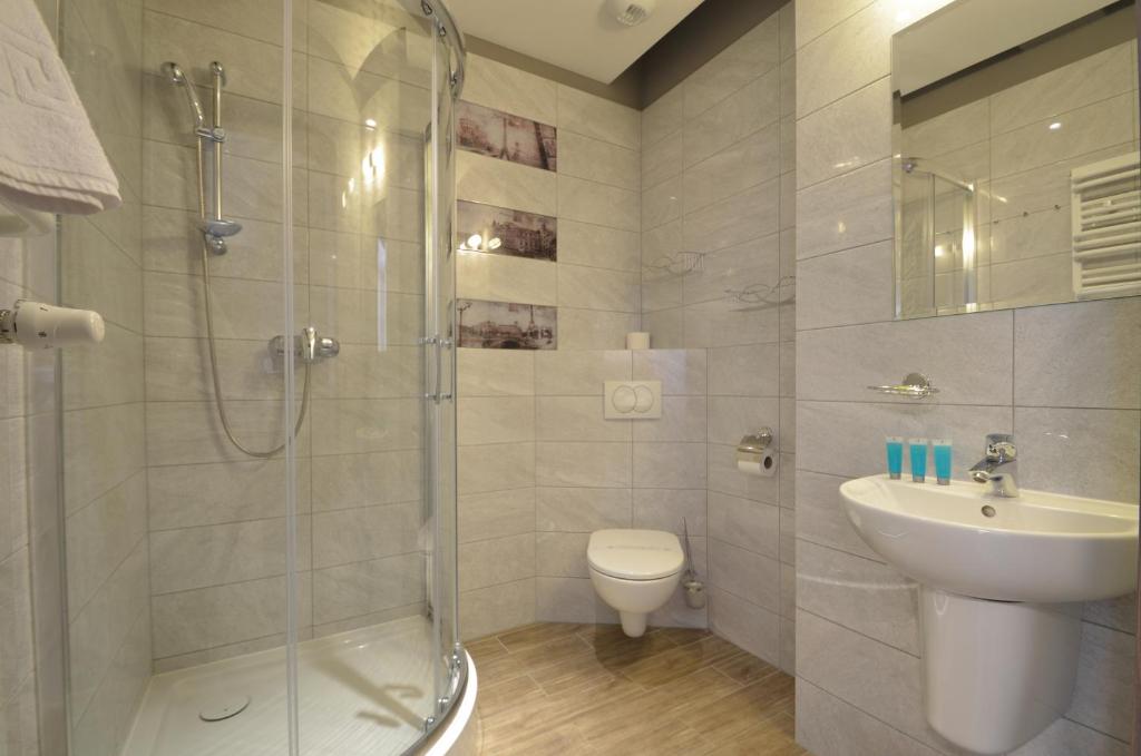 Koupelna v ubytování Hotel Zorza