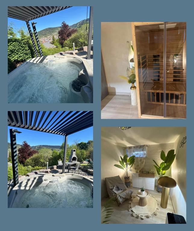 App le petit nid d'abeille cocon pour 2 pers, spa privée et sauna, belle vue avec terrasse