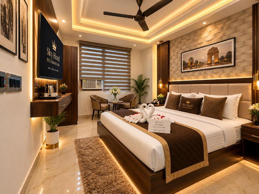 لابی و فضای عمومی Sky Hotel ECG Grand Inn Near IGI Delhi Airport - تصویر ۵