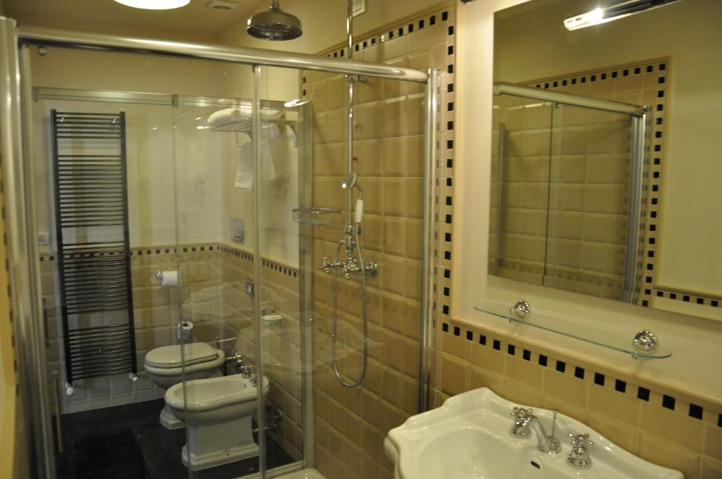 Koupelna v ubytování Hotel Patria