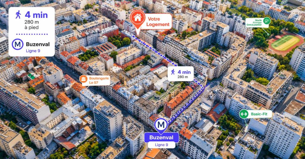 Appartement moderne Paris 20e proche du métro