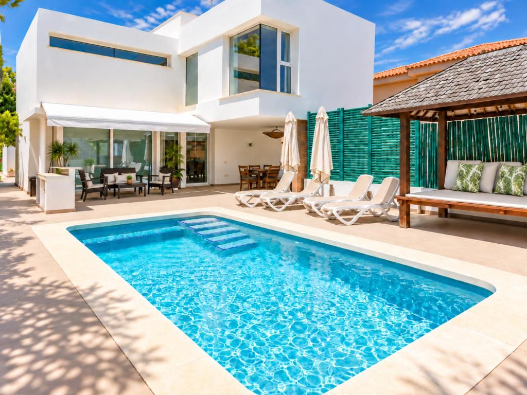 Villa Playamar para 10 Piscina privada, BBQ, parking a 10 min playa