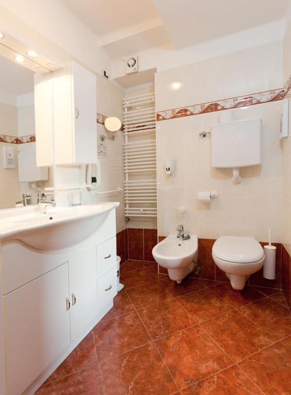 Koupelna v ubytování Hotel Rosalpina
