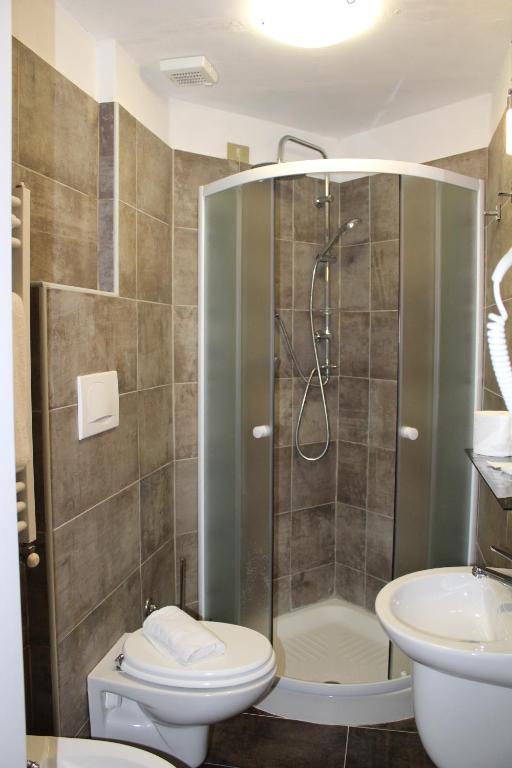 Koupelna v ubytování Alla Bianca Hotel