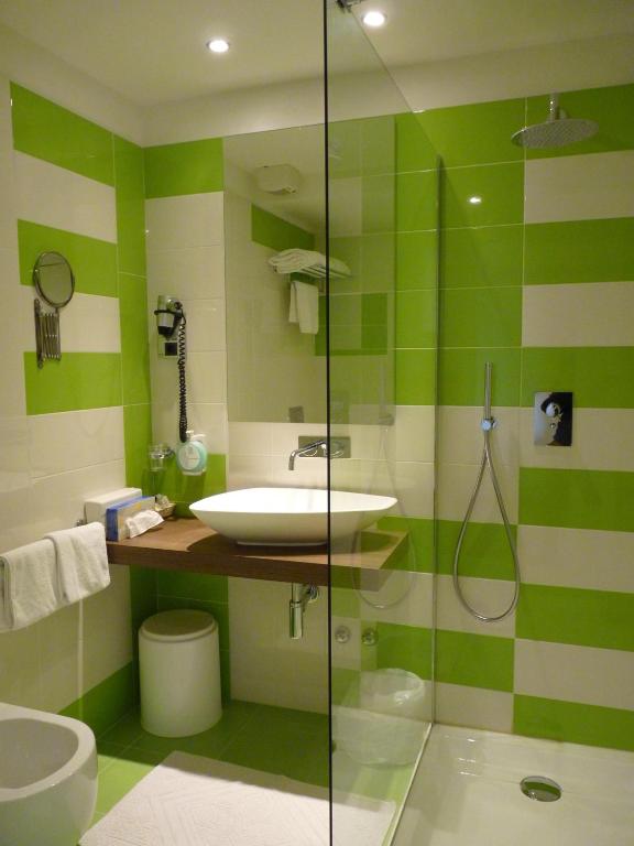 Koupelna v ubytování Hotel Gemma