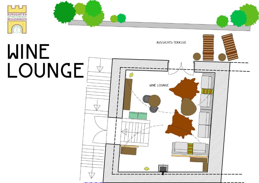 Půdorys ubytování Burggarten Appartements Neuleiningen