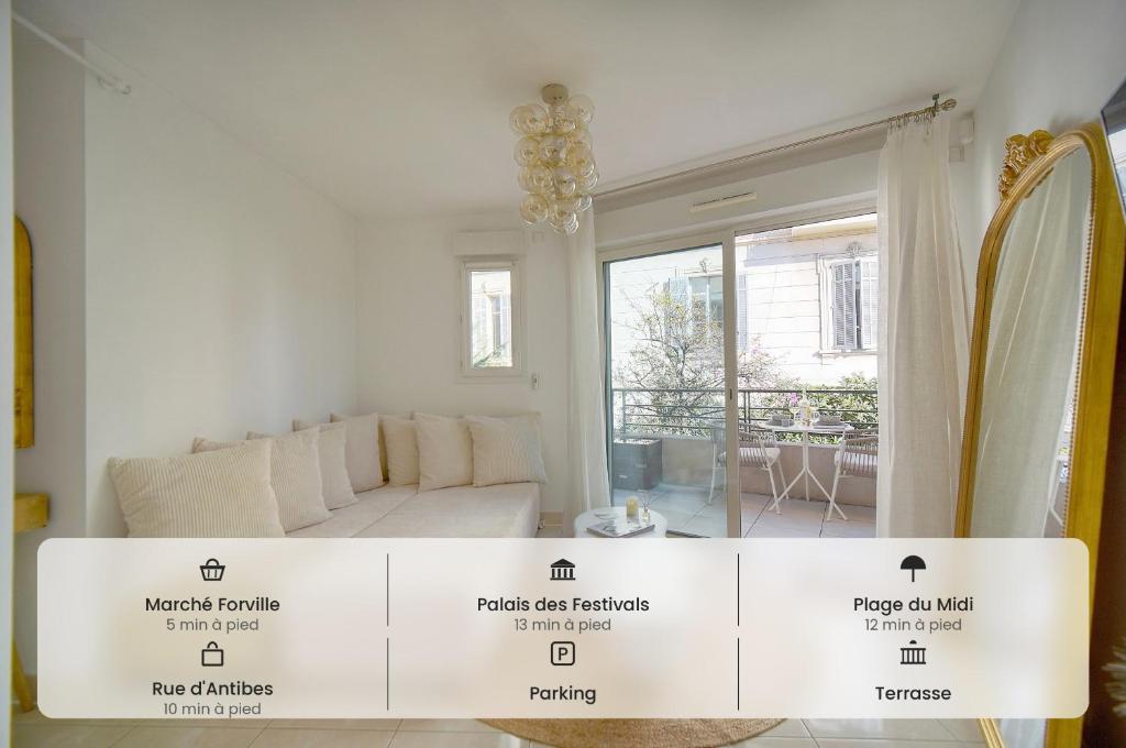 Superbe Studio TERRASSE-PARKING proche CROISETTE A0B200
