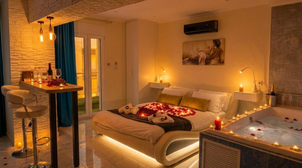 Private Suite Jacuzzi near Acropolis & 2 min to metro