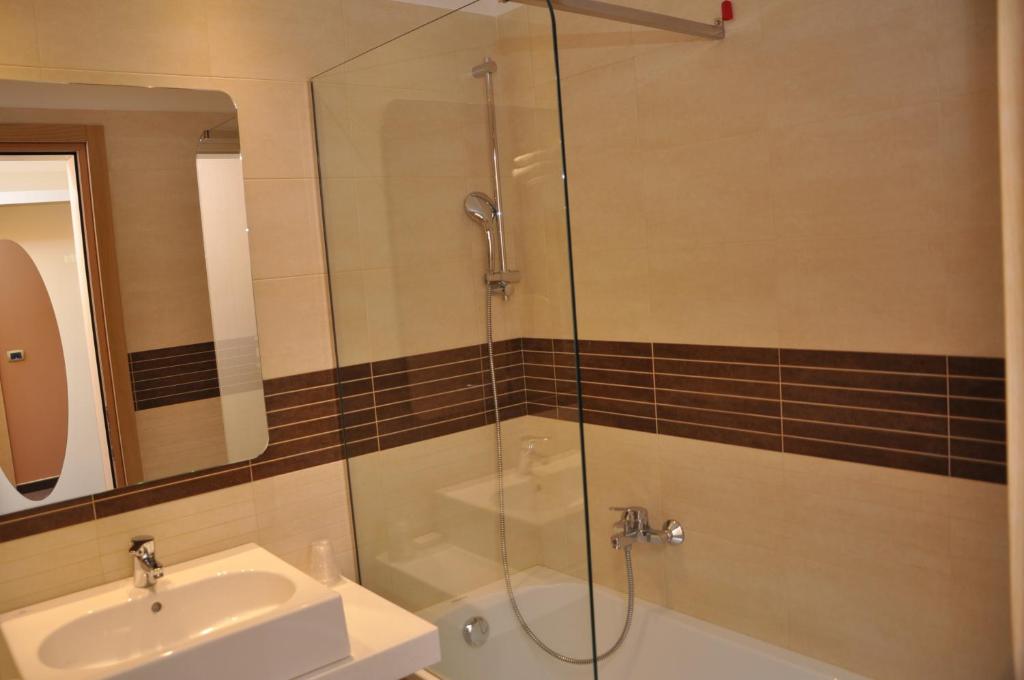 Koupelna v ubytování Grand Hotel Olimpo