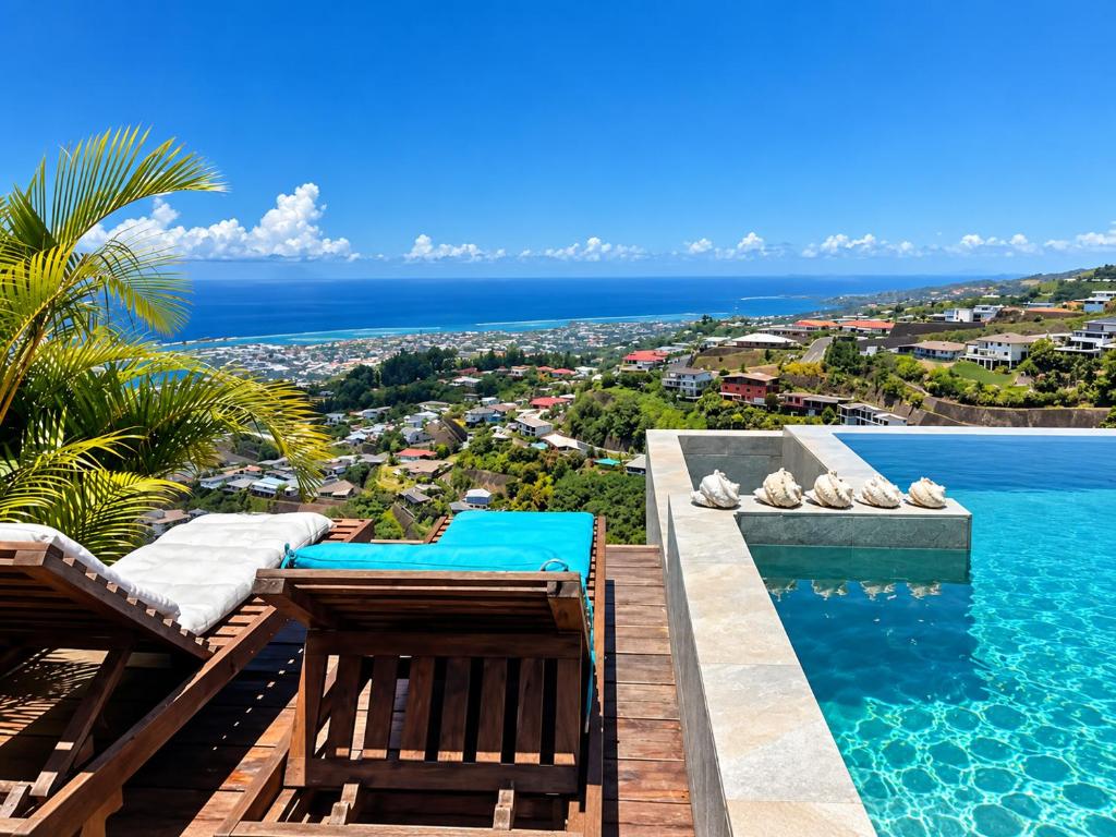 Chambre d'hote - vue sur Papeete et accès piscine - photo 8 - Tahiti, Polynésie