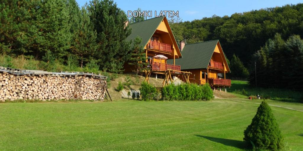 a large house with a green lawn in front of it at Bieszczady Sosnowa Aleja in Baligród