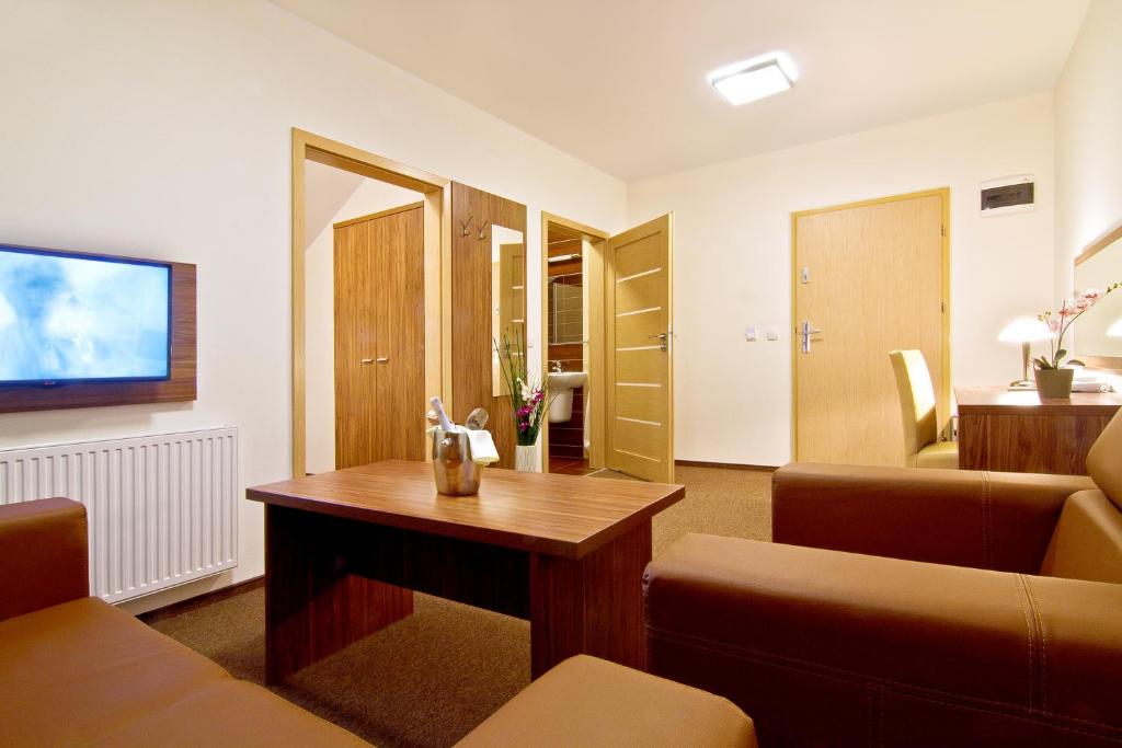 TV a/nebo společenská místnost v ubytování Dolina Leśnicy SKI & SPA Resort