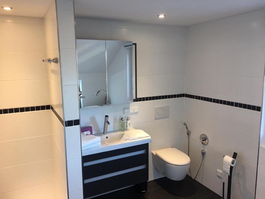 Koupelna v ubytování Business Appartements