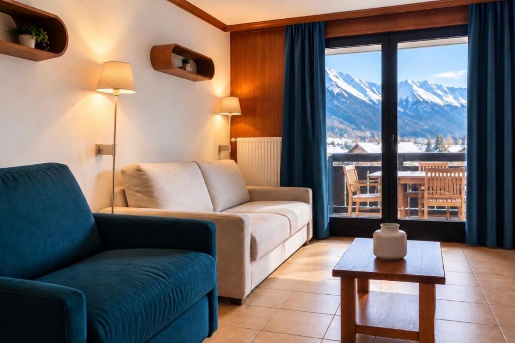 Nice flat with balcony view Mont Blanc Parking