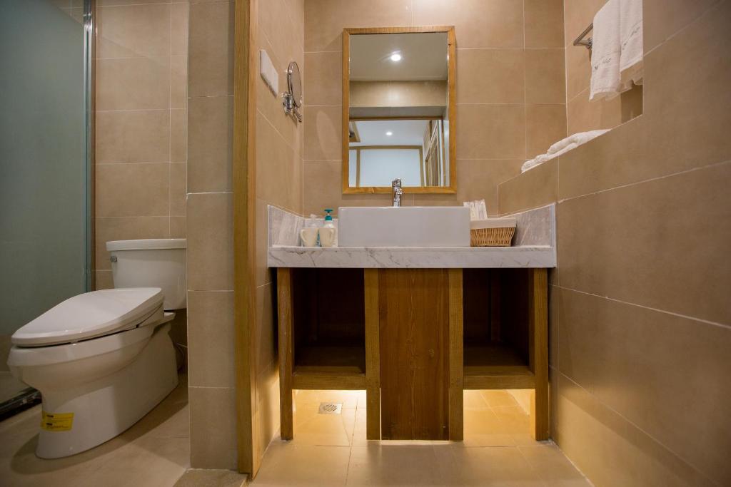 Koupelna v ubytování Jianshe Inn