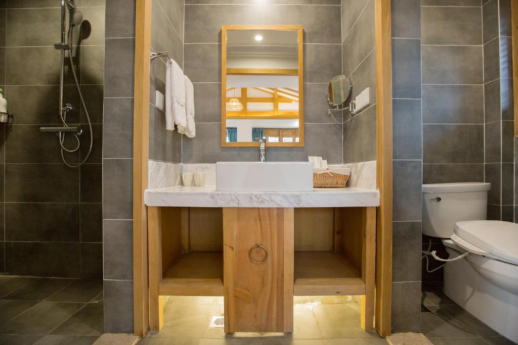 Koupelna v ubytování Jianshe Inn