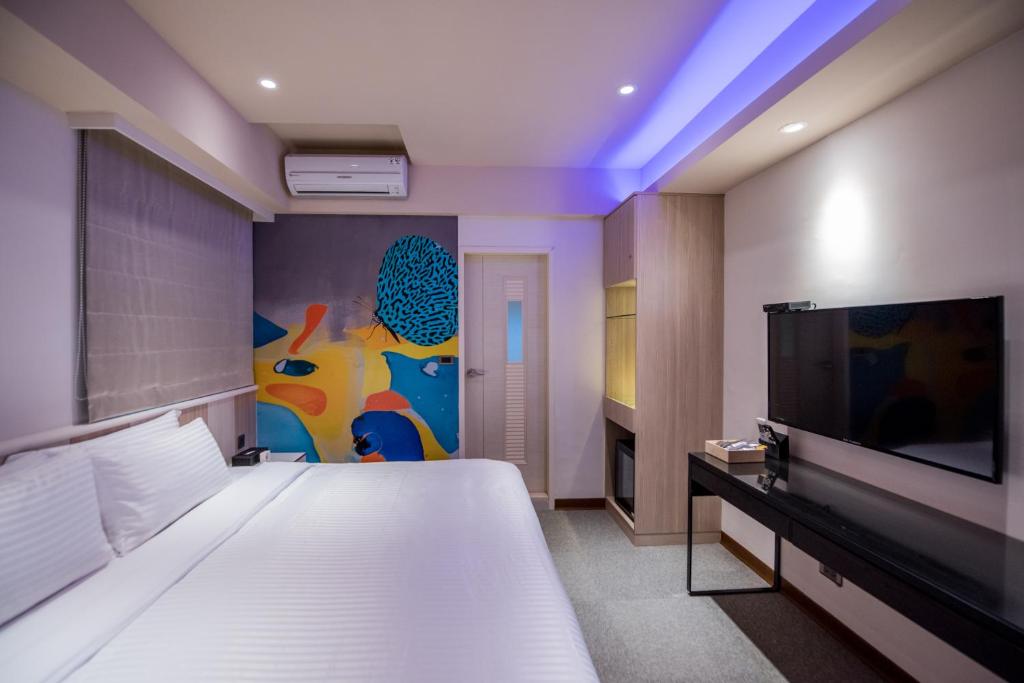 TV a/nebo společenská místnost v ubytování Macchi Hotel - Taipei