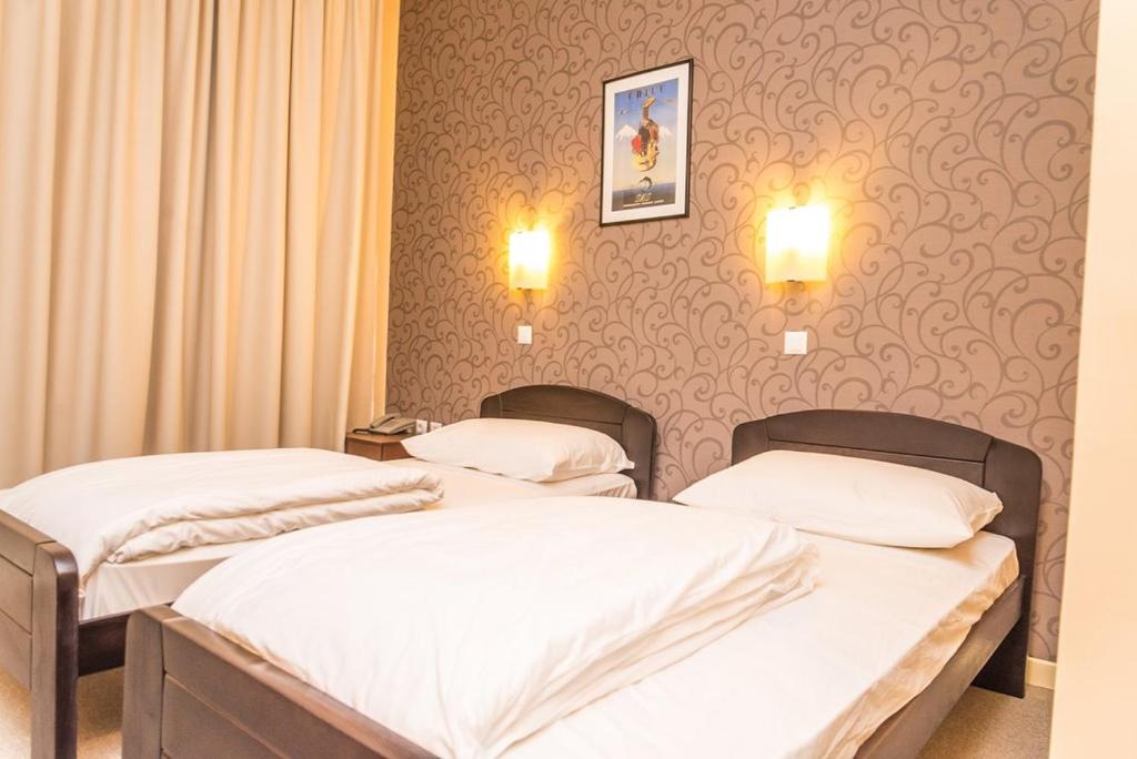 Postel nebo postele na pokoji v ubytování Hotel Drinska lasta